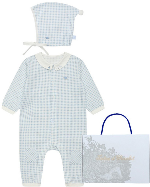 타티네쇼콜라 유아용 BL엘체크 우주복 + 요정 모자 세트