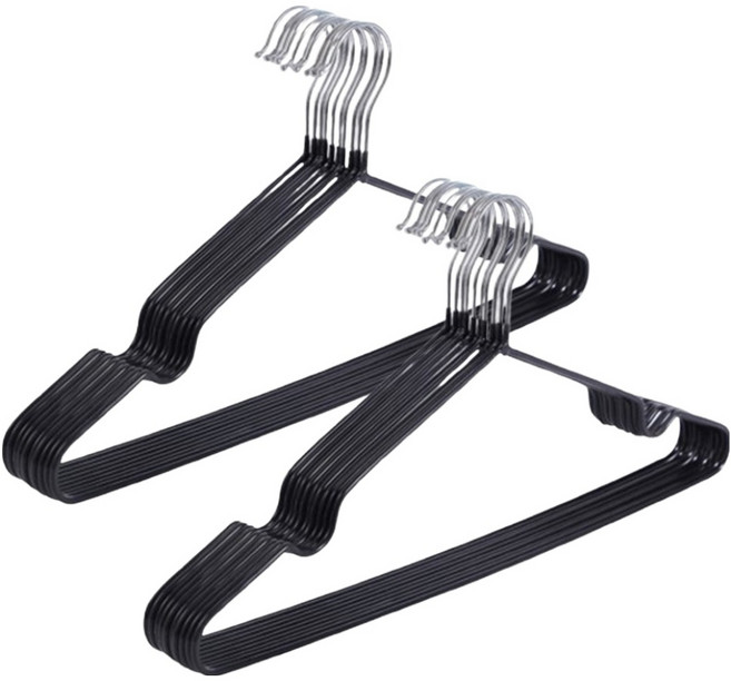 코지웰 미끄럼방지 논슬립 옷걸이, 블랙, 20개