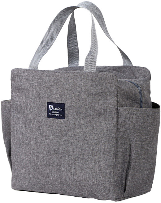 바오스레 대용량 휴대용 보온 보냉 도시락가방, 그레이, 1개