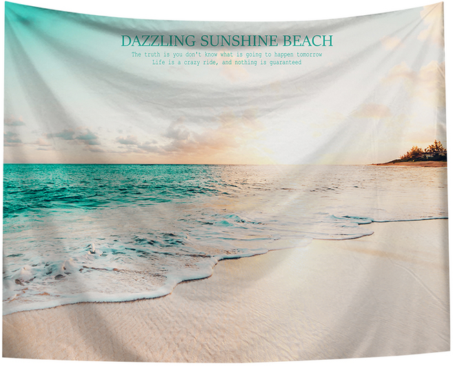 半島良品 居家裝飾掛布 附無痕釘2個 + 倒鉤夾2個, 陽光海岸