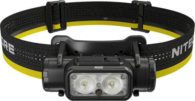 NITECORE 奈特科爾 1400流明 130m射程 輕量化高亮可充電頭燈 雙光源 紅光 白光 NU50, 黑色, 1個