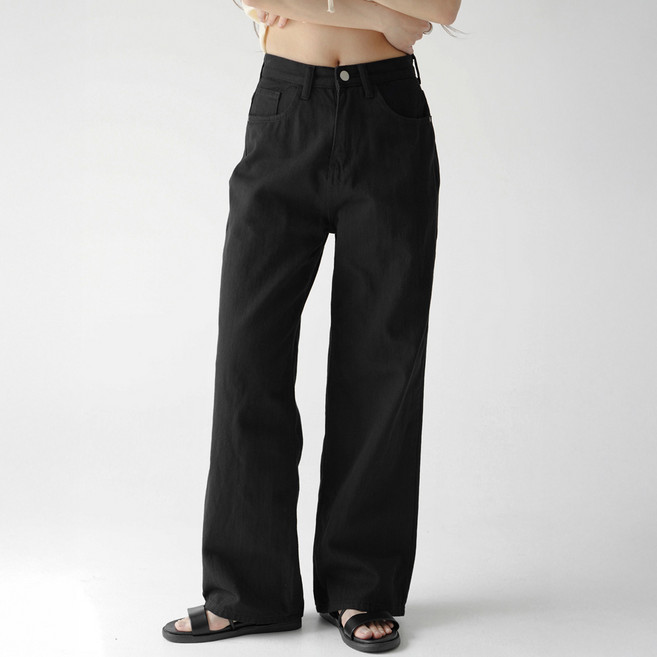 코튼클로젯 여성용 롱/숏 2단기장 하이웨스트 와이드 코튼 팬츠