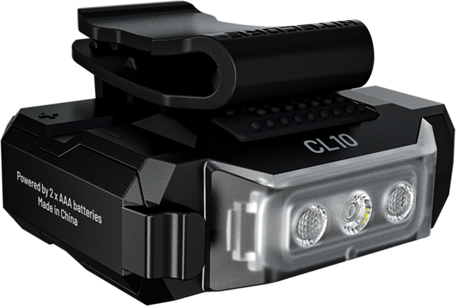NITECORE 奈特科爾 多用途輕量夾燈 45流明 紅藍閃 180度調節 附AAA電池 2顆 CL10, 黑色, 1個