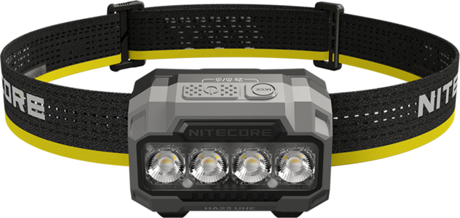 NITECORE 奈特科爾 多色溫輕量AAA頭燈 600流明 132m 附收納袋 + 4號電池 3顆 HA23 UHE, 1個, 岩黑色