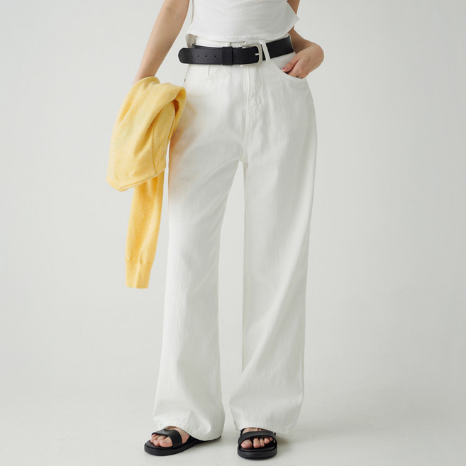 코튼클로젯 여성용 롱/숏 2단기장 하이웨스트 와이드 코튼 팬츠