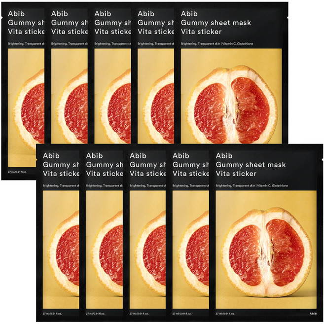 아비브 껌딱지 시트 마스크 비타 스티커 27ml, 1개입, 10개