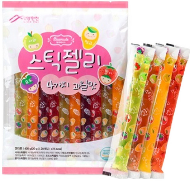 밀양한천 블루메이드 스틱젤리 20개입, 400g, 1개