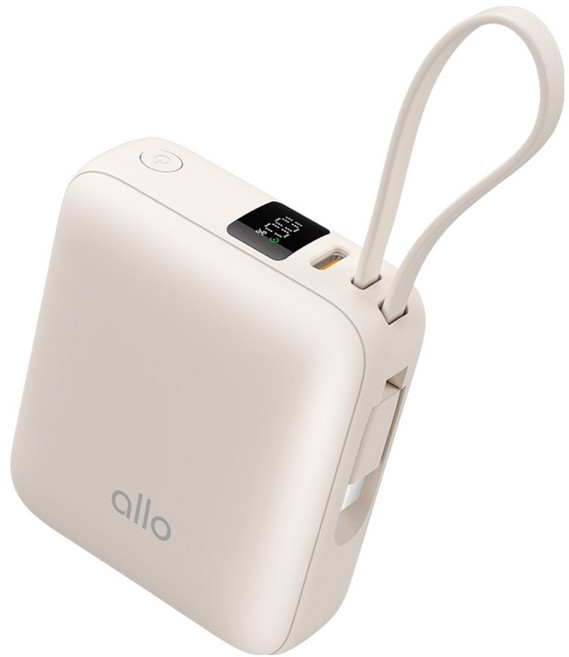 알로코리아 큐브 미니 보조배터리 10000mAh C타입 35W, 1001pps, 아이보리