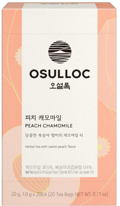 오설록 피치 캐모마일 티백, 1g, 20개입, 1개