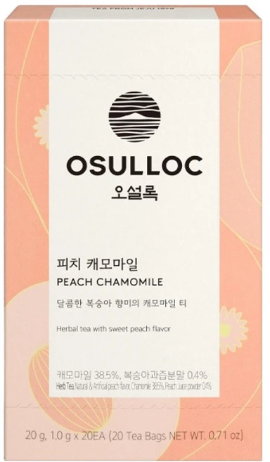 오설록 피치 캐모마일 티백, 1g, 20개입, 1개 - 쿠팡