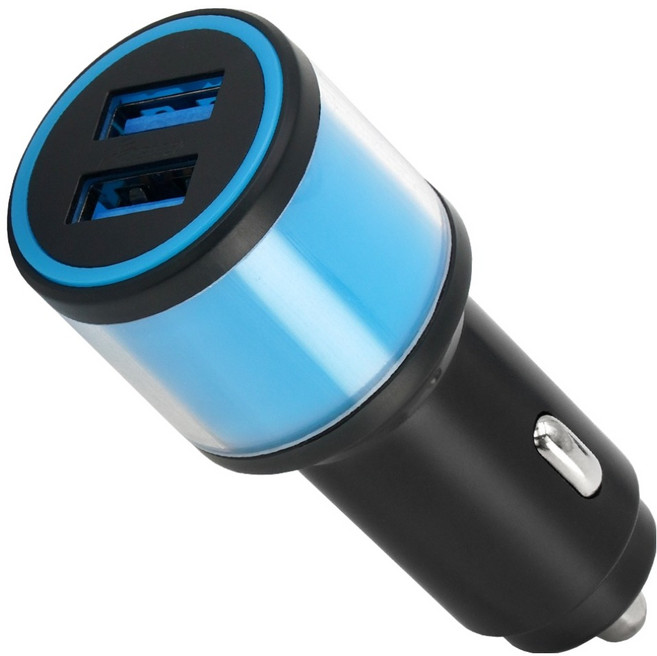에이스피드 차량용 네온 무드등 고속 충전기 시거잭 USB + USB AP19, 스카이