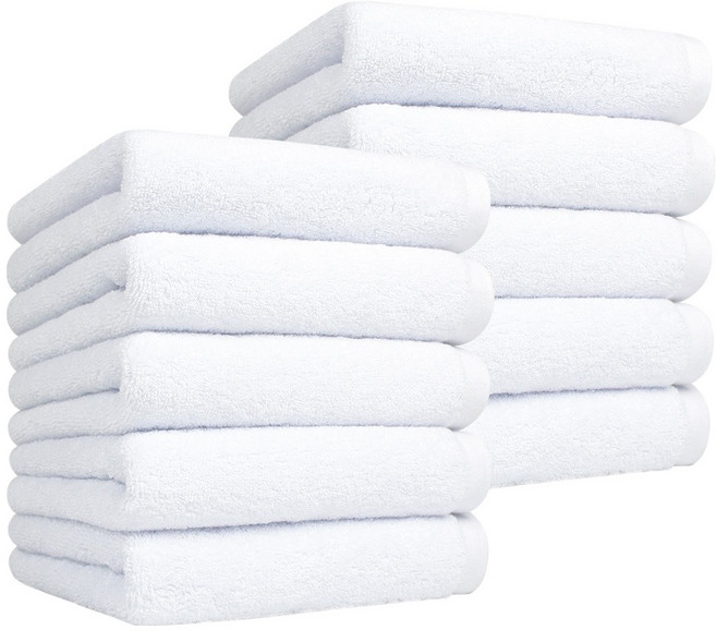 송월타월 세이프 퓨어 항균 호텔 수건 170g 30수 코마사, 화이트, 10개