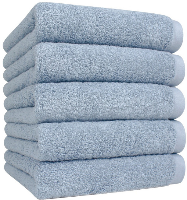 송월타월 세이프 퓨어 항균 호텔 수건 170g 30수 코마사, 라이트블루, 5개