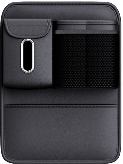 리버폭스 등받이 티슈케이스 멀티 수납 킥매트, 블랙, 1개