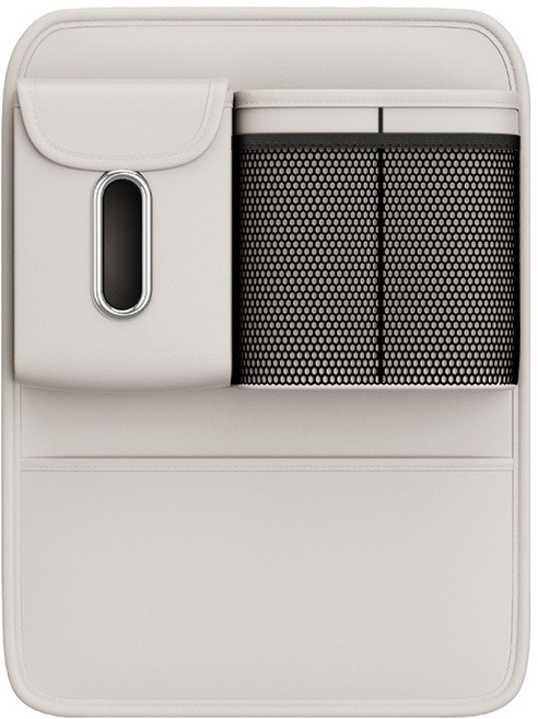 리버폭스 등받이 티슈케이스 멀티 수납 킥매트, 코튼베이지, 1개