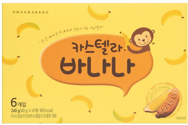 화과방 카스텔라 바나나 6개입, 240g, 1개