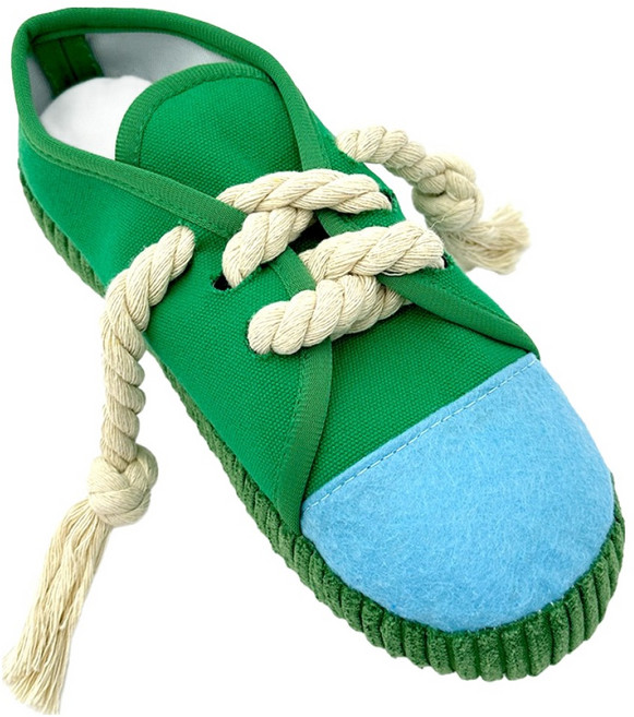 둥둥펫 강아지 장난감 튼튼 터그놀이 노즈워크 슈즈, 그린, 1개