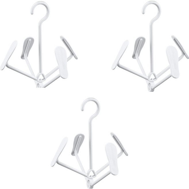 몽리코 발코니 회전형 다중 슬리퍼 신발건조대 3p, 화이트