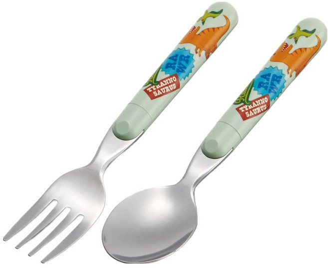 스케이터 아동용 SFR1 테이블 스푼 + 포크 S 세트, 다이노사우루스, 1세트