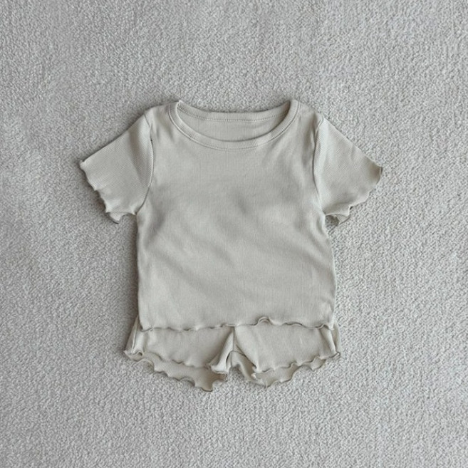 BEBENINE 兒童透氣蓬鬆波浪紋上下衣套裝