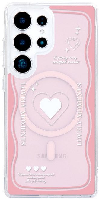 유스픽 더블 하트 강력한 메가 맥세이프 젤하드 휴대폰 케이스