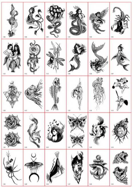 포커머스 헤나 타투 스티커 미니 30종 세트, 1세트, I타입