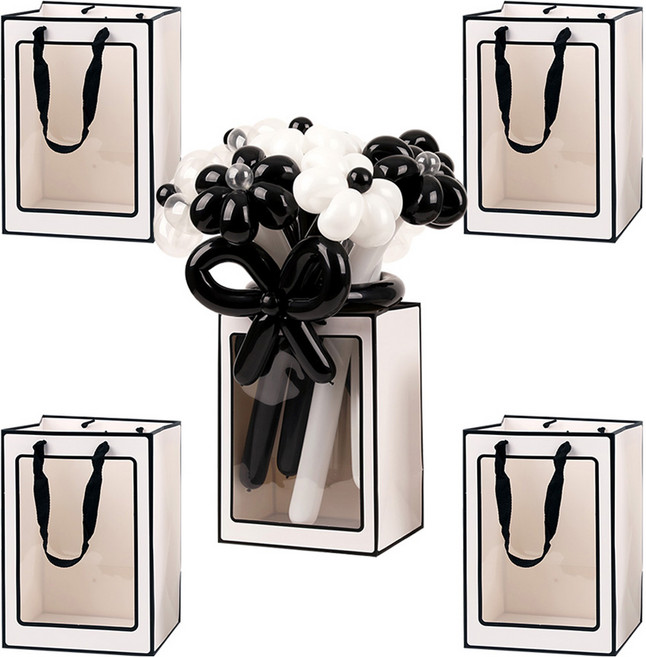 투명창 윈도우 종이가방, 블랙라인, 5개