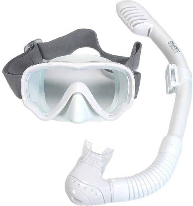 스네프 스노키 아동용 스노쿨링 마스크 세트, 화이트, 랜덤발송(파우치)