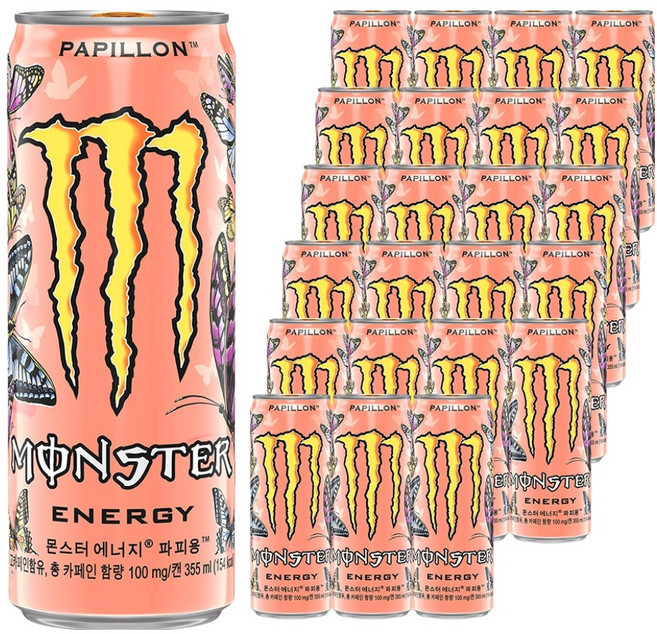 몬스터 에너지 드링크 파피용, 355ml, 24개