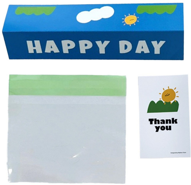 마커스스토어 알록달록 해피데이 헤더택 포장 대, 블루, 30개