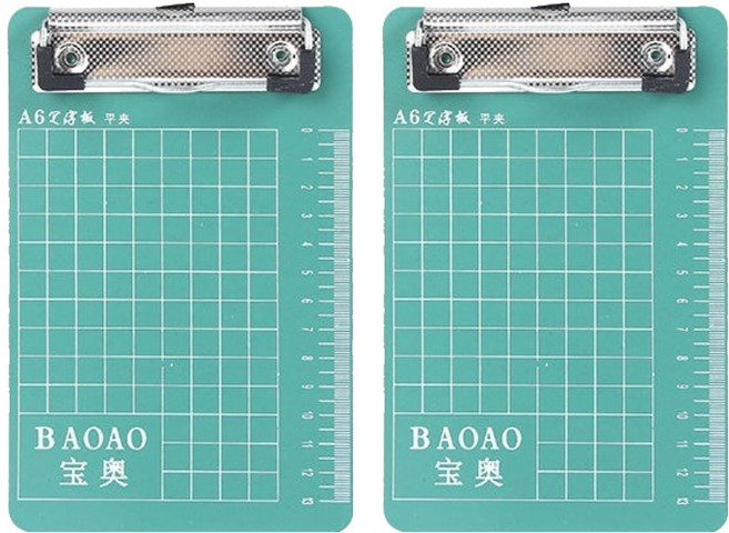 머니풀 바둑판 사이즈 클립보드 A6, 그린, 2개