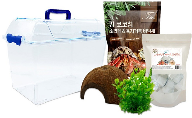 펫츠핸들러 프리미엄 올인원 소라게 키우기 브리딩 5종 세트 특대형, 혼합색상, 1세트