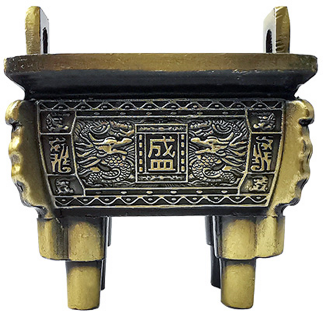 財神小舖 雙龍鼎 線香爐 小 TTLS-1106-2 青銅色, 1個