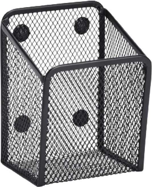 미니멀랩 냉장고 부착 자석 사각형 펜꽂이 9.5 x 6.8 x 12.5 cm, 블랙, 1개