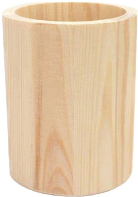 미니멀랩 클래식 경량 우드 원형 연필꽂이 8 x 8 x 10 cm, 레드파인, 1개