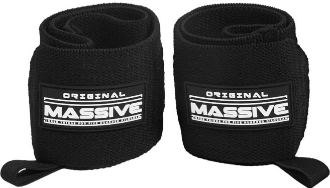 MASSIVE 54 오리지널 헬스 손목보호대 2p, 블랙, 1개