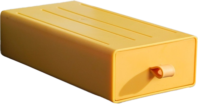 굄스 서랍식 다용도 사무용품 사이즈별 수납함 20 x 10 x 5 cm, 옐로우, 1단