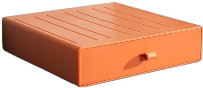 굄스 서랍식 다용도 사무용품 사이즈별 수납함 20 x 20 x 5 cm, 오렌지, 1단