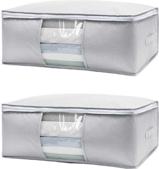 리빙공감 이불정리함 의류보관함 수납가방 그레이, 1개, 2개입