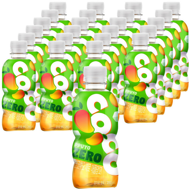 뿌요 팔도 코코뿌요 제로 애플망고, 280ml, 24개