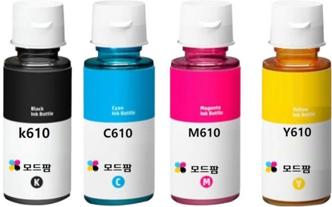 프린팅존 삼성 호환잉크 4종 세트 INK-K610 Y610 M610 C610, 검정, 노랑, 빨강, 파랑, 1세트