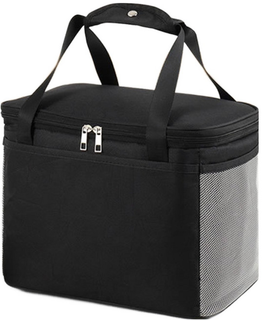 생활업글연구소 보온 보냉 도시락 가방, 블랙, 1개