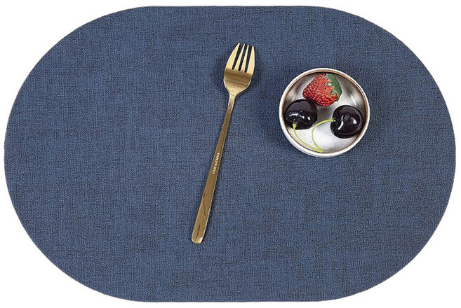 제이퀸스 호텔 단열 가죽 식탁 매트, 네이비, 1개, 가로 45cm x 세로 30cm x 두께 1.8mm