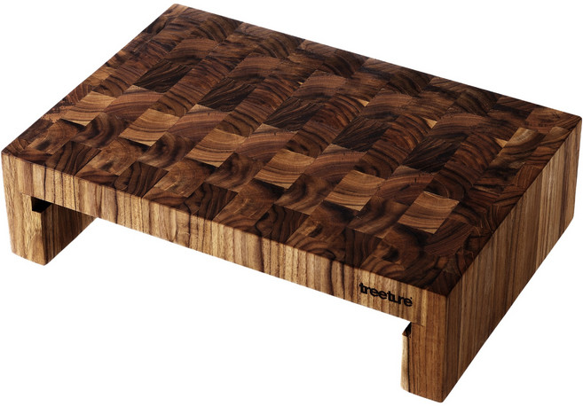 트리쳐 앤드그레인 도마 티크 컷팅 보드 슬롯 박스, 갈색, 1개