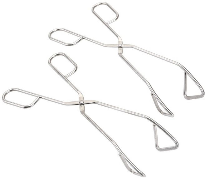 노뉴 캠핑주방 스테인리스 304 가위형 요리집게, 실버, 2개