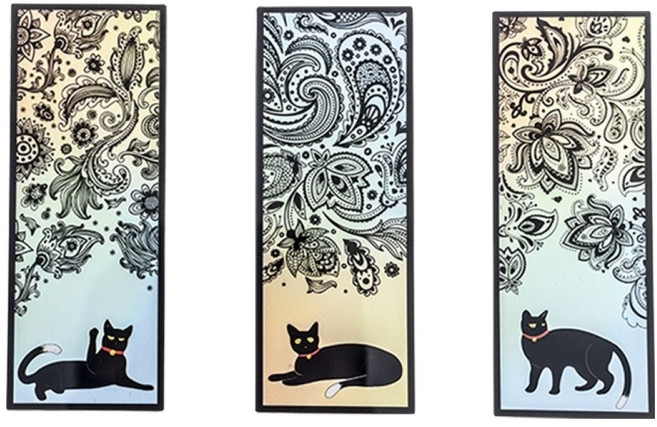 픽앤홈 고급 책갈피 북마크 3종 세트, 고양이의 그림, 1세트