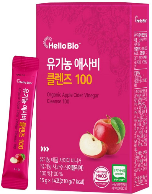 헬로바이오 유기농 애사비 클렌즈 100 14개입, 210g, 1개