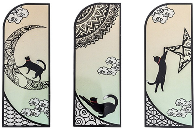 픽앤홈 고급 책갈피 북마크 3종 세트, 고양이의 밤, 1세트