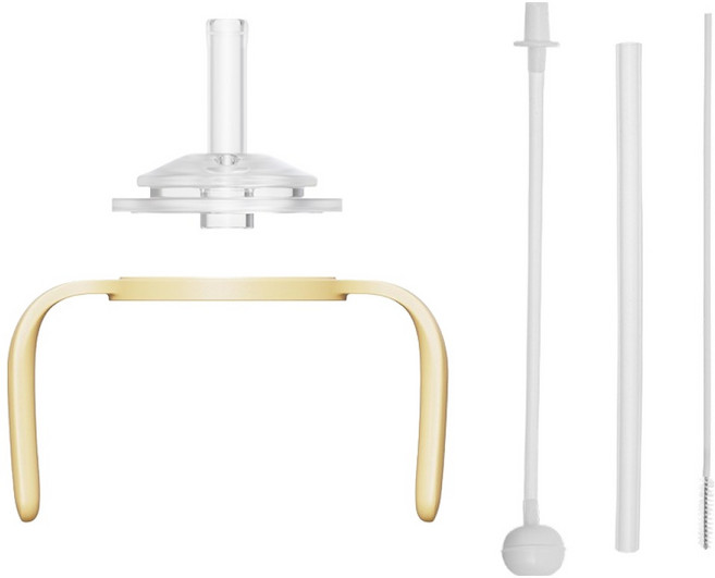 모윰 스트로우 세트, 1세트, 핸들(옐로우) + 스트로우탑 + 일자 스트로우 + 추 스트로우 + 세척솔