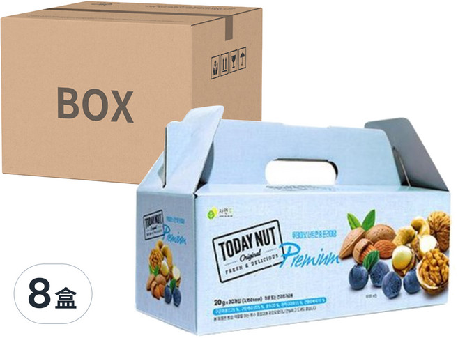TODAY NUT 綜合堅果Premium隨身包禮盒 30包, 600g, 8盒